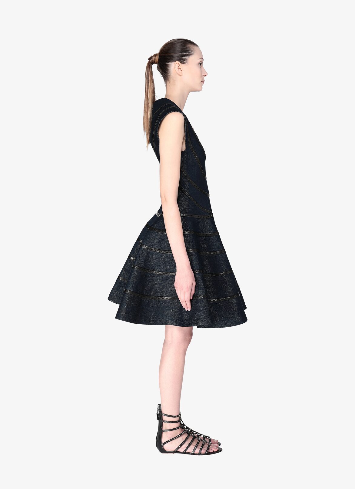 Sleeveless Denim Dress ALAÏA SILVER SLEEVELESS DENIM DRESS